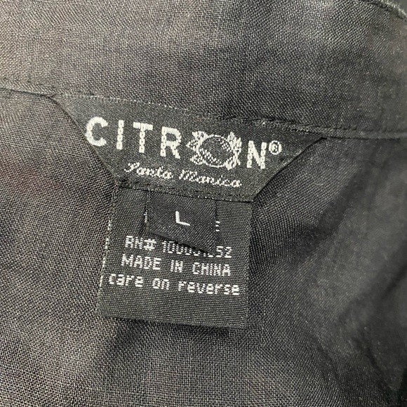 CITRON SANTA MONICA Cherry Blossom Asian Boxy Shirt Natural Accents Sz Large - Picture 11 of 12